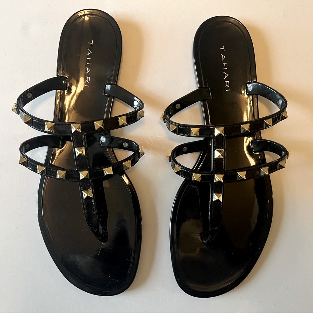 Tahari | Studded Black Rubber Sandal
